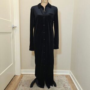 Ralph Lauren Women's Maxi Velvet Shirt Dress Size PM